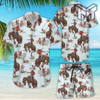 Cowboy Hawaiian Shirt Awesome Cowboy Ridding Horse Hawaii Shirt Summer Gift For Men