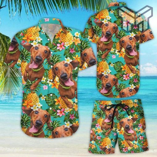 Dachshund Hawaiian Shirt Tropical Pineapple Dachshund Hawaii Shirt Gift For Dachshund Lover