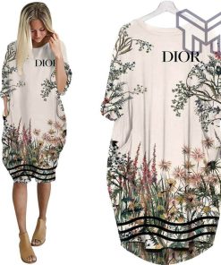 Dior flower batwing pocket dress luxury brand clothing clothes outfit for women hot 2023
