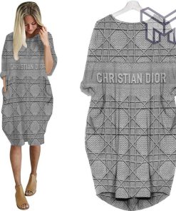 Dior grey batwing pocket dress luxury brand clothing clothes outfit for women hot 2023