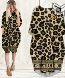 Dior leopard batwing pocket dress luxury brand clothing clothes outfit for women hot 2023