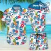 Domino's pineapple kitchen Tropical Flower Aloha Hawaiian Shirts and short, Summer hawaiian day 3d Hawaii shirt