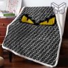 Fendi Logo Fashion Luxury Brand Premium Blanket Fleece Living Room Luxury Blanket For Home