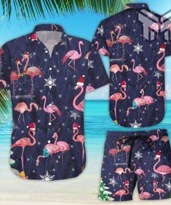 Flamingo Hawaii Shirt Pink Flamingos With Fairy Light On Christmas Hawaii Shirt Gifts For Christmas Lovers