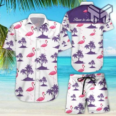 Flamingo Hawaiian Shirt Flamingo Born To Stand Out All Over Printed Hawaii Shirt Beach Themed Gift