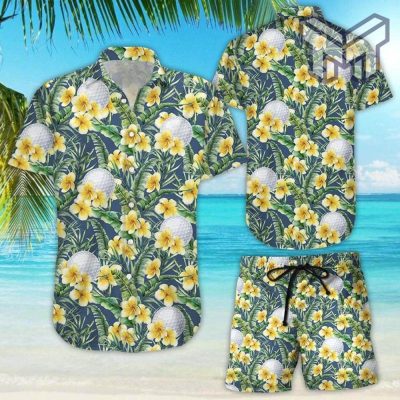 Floral Hawaii Shirt Golf Frangipani Tropical Hawaii Shirt Special Gift For Golf Lovers