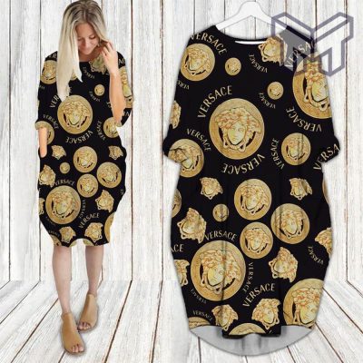 Gianni versace black batwing pocket dress luxury brand clothing clothes outfit for women hot 2023