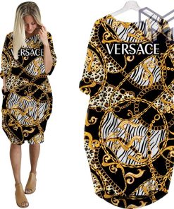 Gianni versace black gold batwing pocket dress luxury brand clothing clothes outfit for women hot 2023