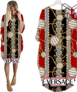 Gianni versace black red batwing pocket dress luxury brand clothing clothes outfit for women hot 2023