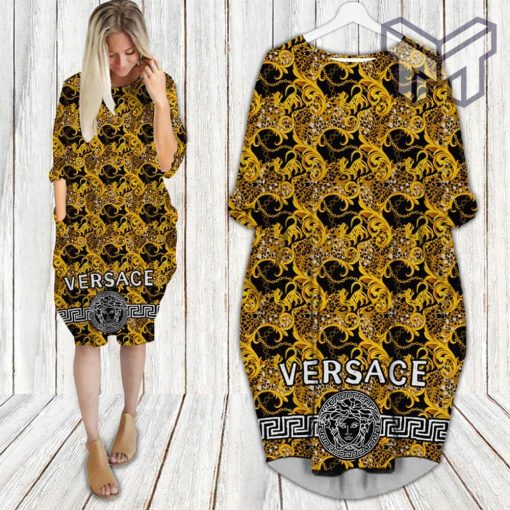 Gianni versace gold batwing pocket dress luxury brand clothing clothes outfit for women hot 2023