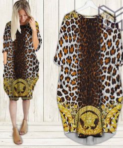 Gianni versace leopard batwing pocket dress luxury brand clothing clothes outfit for women hot 2023