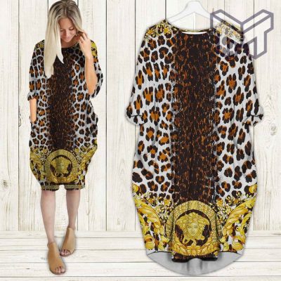 Gianni versace leopard batwing pocket dress luxury brand clothing clothes outfit for women hot 2023