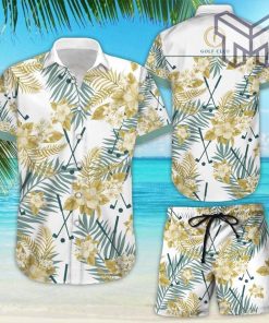 Golf Hawaiian Shirt Aloha Tropical Golf Button Down Shirts Gift For Golf Lovers