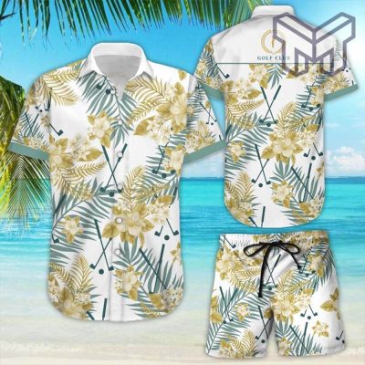 Golf Hawaiian Shirt Aloha Tropical Golf Button Down Shirts Gift For Golf Lovers