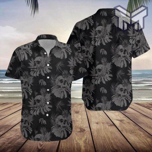 Gothic Skull Hawaiian Shirt, Goth Shirt Skull Hawiiian Shirt, Hawaiian Shirts