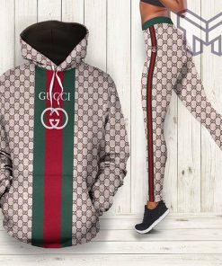 Gucci 3d all over print hoodie leggings set hot 2023