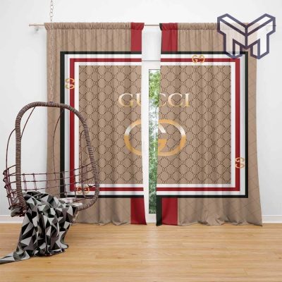 Gucci Beige Fashion Luxury Brand Premium Window Curtain waterproof with sun block,curtain waterproof with sun block