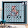 Gucci Cat Fashion Logo Luxury Brand Window Curtain For Living Room, Luxury Curtain Bedroom For Home Decoration