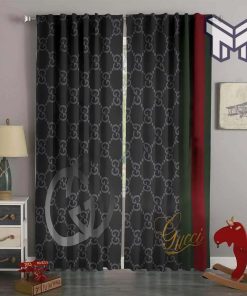 Gucci Grey Fashion Logo Luxury Brand Premium Window Curtain waterproof with sun block,curtain waterproof with sun block