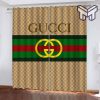 Gucci Logo Fashion Luxury Brand Window Curtain For Living Room, Luxury Curtain Bedroom For Home Decoration