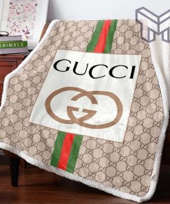 Gucci beige luxury brand premium blanket fleece hot 2023 for home decor