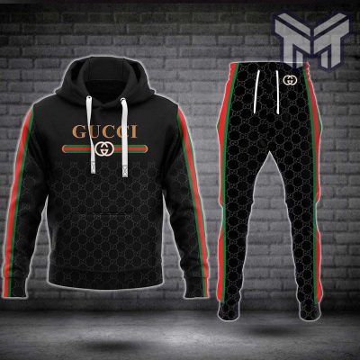 Gucci black hoodie sweatpants pants hot 2023 luxury brand clothing clothes outfit for men type01