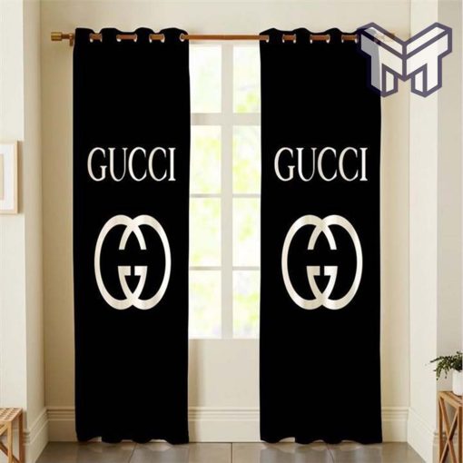 Gucci black luxury brand logo premium window curtain window decor,curtain waterproof with sun block