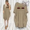 Gucci brown batwing pocket dress luxury brand clothing clothes outfit for women hot 2023