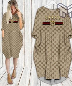Gucci brown batwing pocket dress luxury brand clothing clothes outfit for women hot 2023