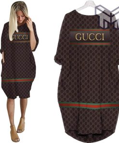 Gucci brown batwing pocket dress luxury brand clothing clothes outfit for women hot 2023 Type01