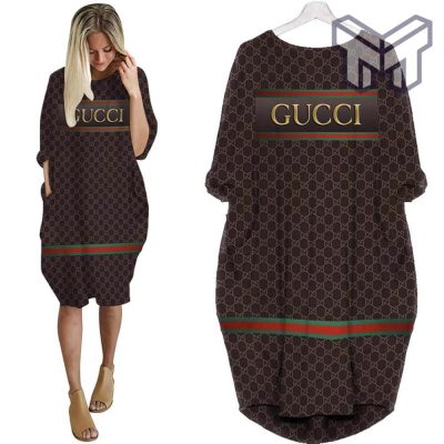 Gucci brown batwing pocket dress luxury brand clothing clothes outfit for women hot 2023 Type01