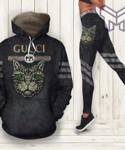 Gucci cat 3d all over print hoodie leggings set gucci gift hot 2023