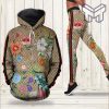 Gucci floral pattern 3d all over print hoodie leggings set hot 2023