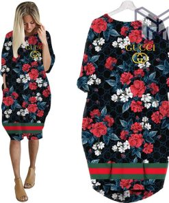 Gucci flower batwing pocket dress luxury brand clothing clothes outfit for women hot 2023