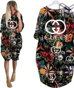 Gucci flower batwing pocket dress luxury brand clothing clothes outfit for women hot 2023 Type01