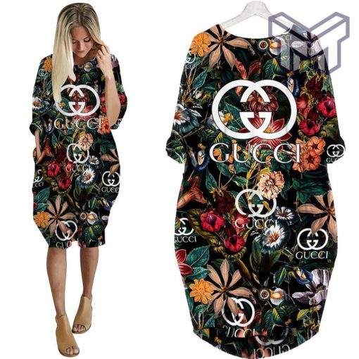 Gucci flower batwing pocket dress luxury brand clothing clothes outfit for women hot 2023 Type01