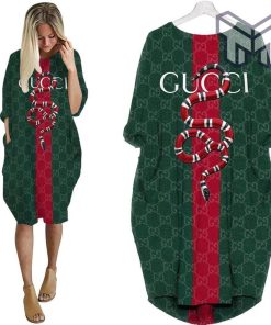 Gucci green snake batwing pocket dress luxury brand clothing clothes outfit for women hot 2023