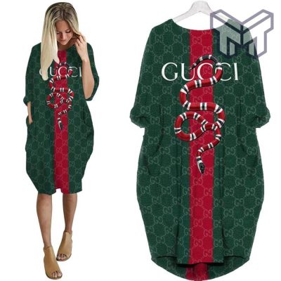 Gucci green snake batwing pocket dress luxury brand clothing clothes outfit for women hot 2023