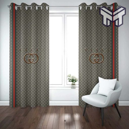 Gucci khaki luxury fashion premium window curtain trending 2023 for home decor