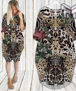 Gucci leopard batwing pocket dress luxury brand clothing clothes outfit for women hot 2023 Type01