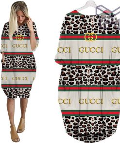 Gucci leopard batwing pocket dress luxury brand clothing clothes outfit for women hot 2023 Type02