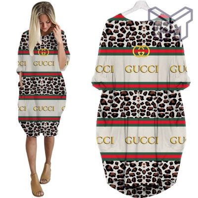 Gucci leopard batwing pocket dress luxury brand clothing clothes outfit for women hot 2023 Type02