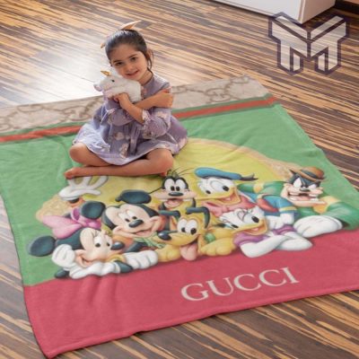 Gucci mickey family luxury brand logo premium blanket fleece thin blanket to keep warm