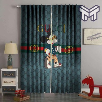 Gucci mickey hot luxury brand window curtain living room window decor,curtain waterproof with sun block