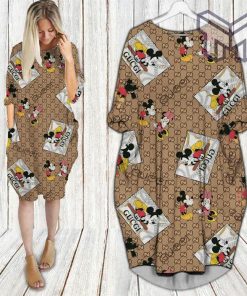 Gucci mickey minnie mouse batwing pocket dress luxury clothing clothes outfit for women hot 2023