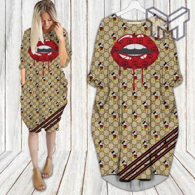 Gucci mickey mouse batwing pocket dress luxury brand clothing clothes outfit for women hot 2023