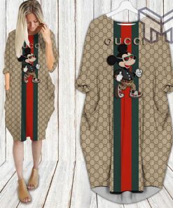 Gucci mickey mouse batwing pocket dress luxury brand clothing clothes outfit for women hot 2023 Type01