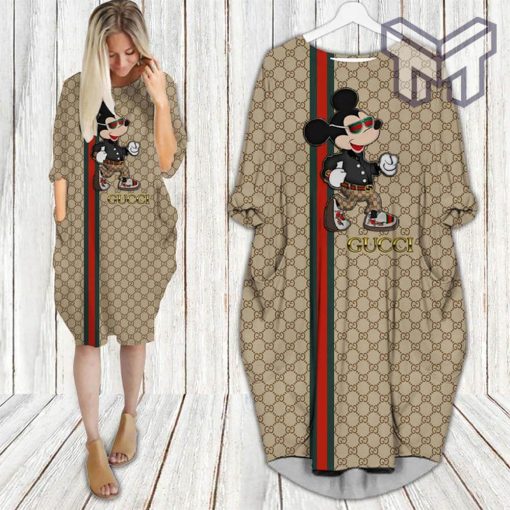 Gucci mickey mouse batwing pocket dress luxury brand clothing clothes outfit for women hot 2023 Type03