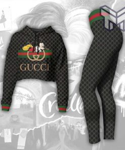 Gucci mickey mouse croptop hoodie leggings for women luxury brand clothing clothes outfit hot 2023