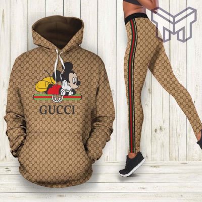 Gucci mickey mouse hoodie leggings for women hot 2023